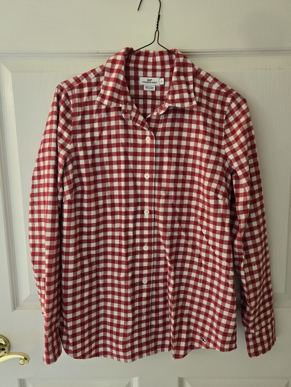 Vineyard Vines Red Gingham Plaid Flannel Shirt 4